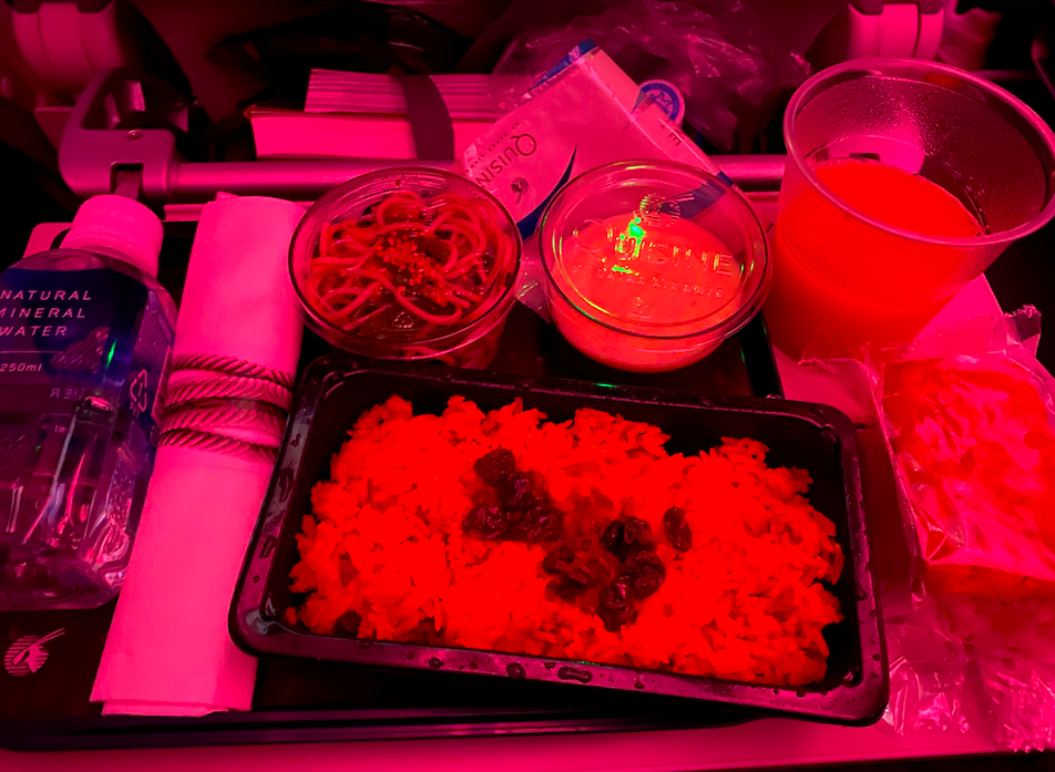 カタール航空の機内食(夕食)